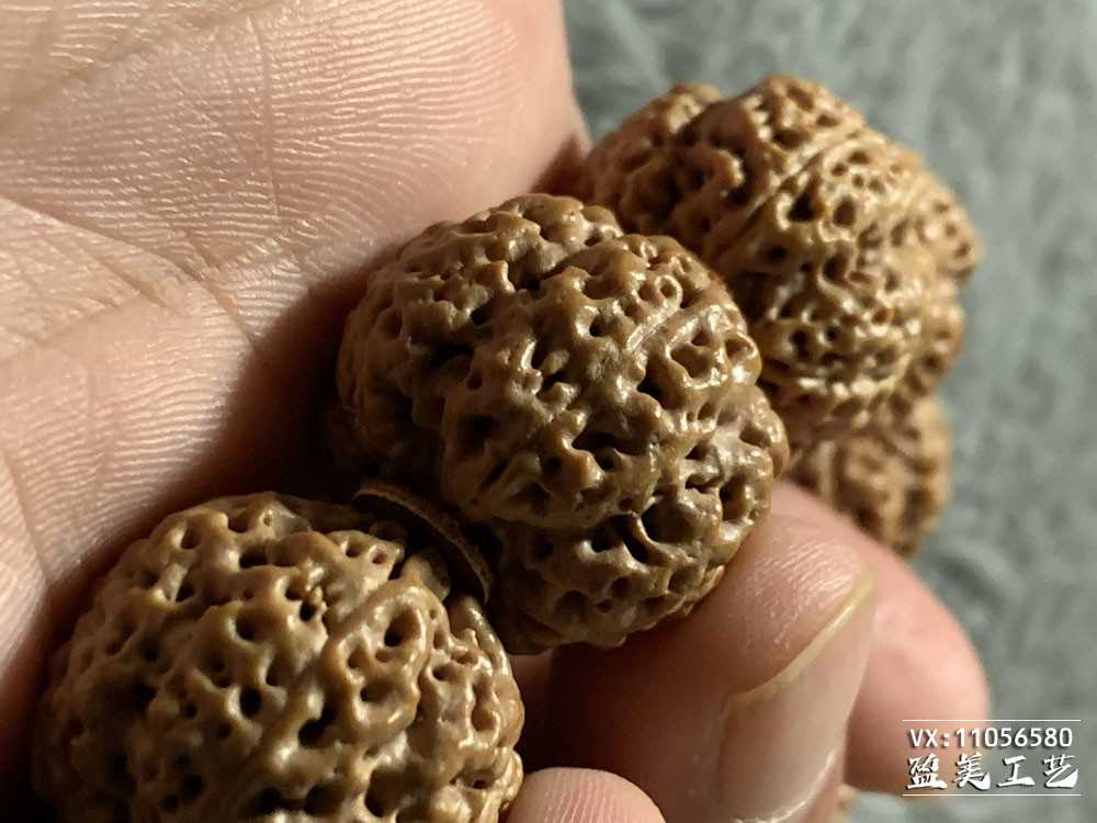 尼泊尔老款安娜蜂王五瓣五星金刚菩提手串 文玩原籽念珠